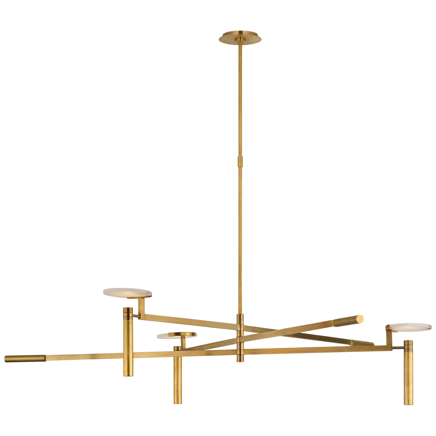 Melange Grande Floating Disc Chandelier LIGHTING - chandelier Visual Comfort Antique-Burnished Brass