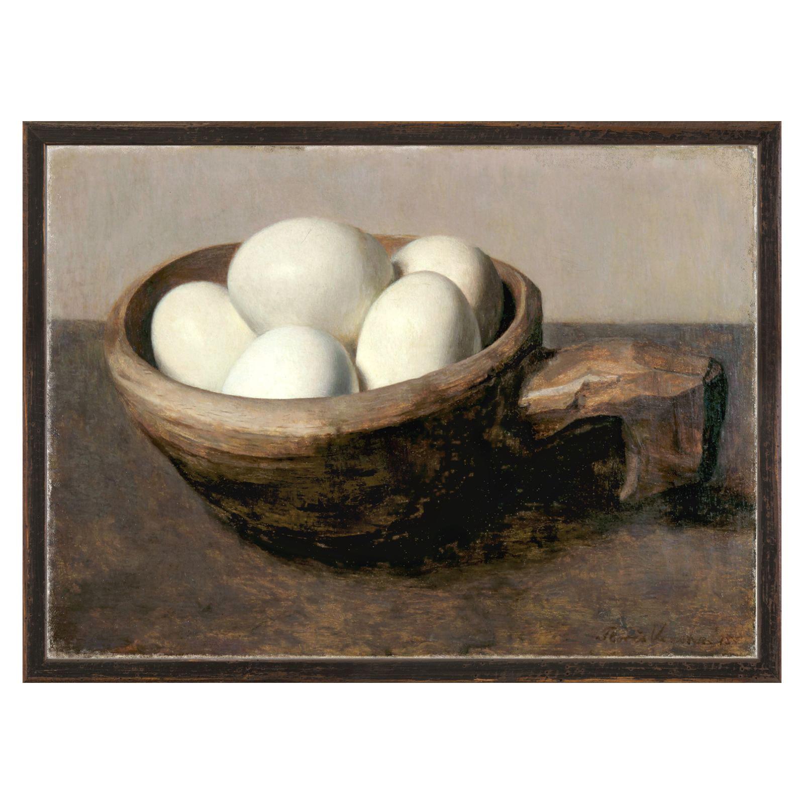 "Fresh Eggs Still Life" Framed Art Print