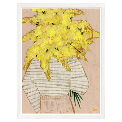 Yellow Floral Style Framed Art Print - Rug & Weave