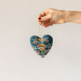 Beaded Velvet Heart Ornament - Rug & Weave