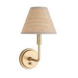 Polly Sconce Single (Natural Brass with Rattan Shade) - Rug & Weave