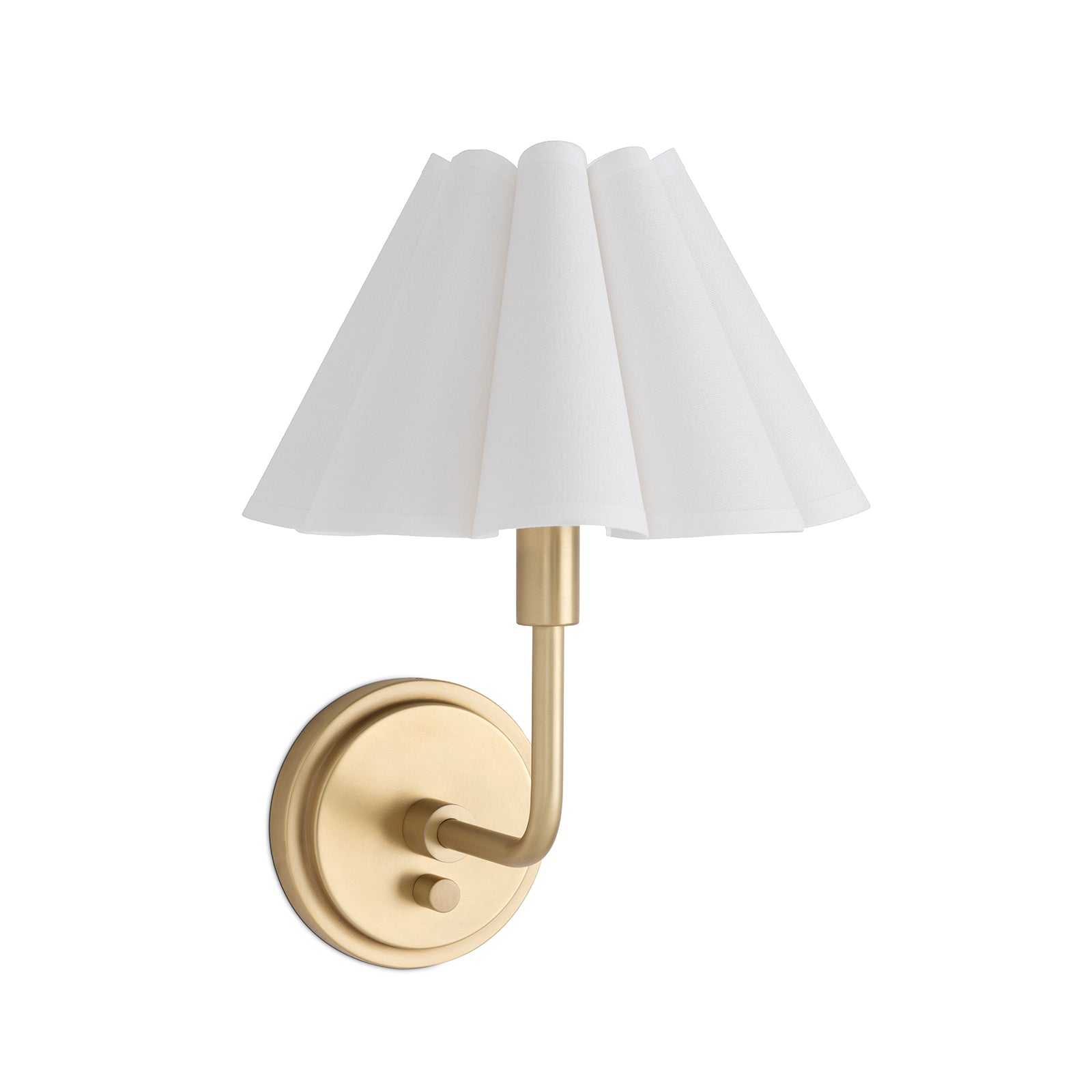 Polly Sconce Single (Natural Brass with White Scalloped Shade) Wall Sconces Regina Andrew
