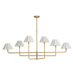 Polly Metal Chandelier (Natural Brass with White Scalloped Shade) - Rug & Weave