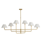 Polly Metal Chandelier (Natural Brass with White Scalloped Shade) - Rug & Weave