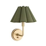 Polly Sconce Single (Natural Brass with Green Scalloped Shade) - Rug & Weave