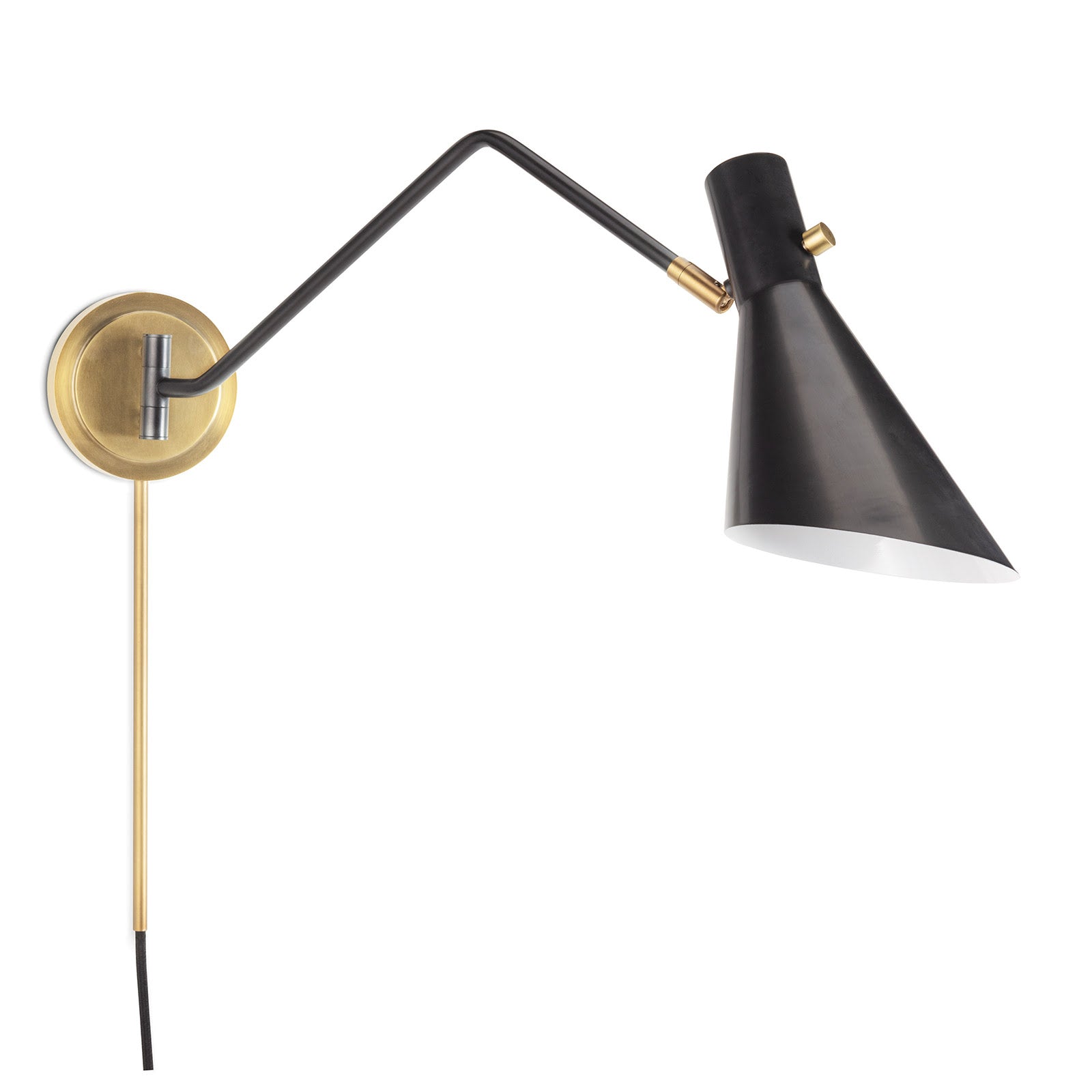 Spyder Single Arm Sconce (Blackened Brass and Natural Brass) - Rug & Weave