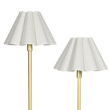 Polly Floor Lamp (Natural Brass with White Scalloped Shade)