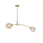 Artemis Pendant Double Natural Brass with Champagne Glass - Rug & Weave