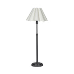 Polly Buffet Lamp (Blackened Brass with White Scalloped Shade) - Rug & Weave