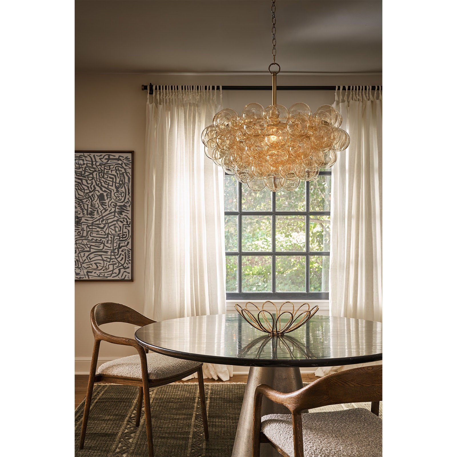 Bubbles Chandelier (Natural Brass with Amber Glass) Chandelier Regina Andrew