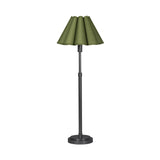 Polly Buffet Lamp (Blackened Brass with Green Scalloped Shade) - Rug & Weave