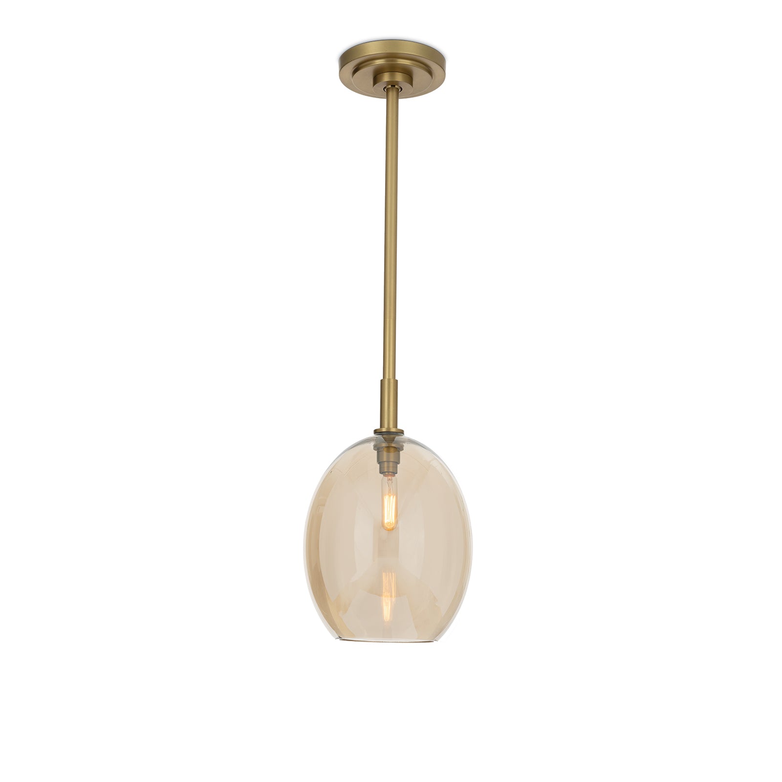 Artemis Pendant Single Natural Brass with Alabaster Glass - Rug & Weave 