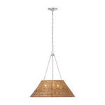 Corinne 24" Woven Hanging Shade Visual Comfort Polished Nickel Natural Wicker