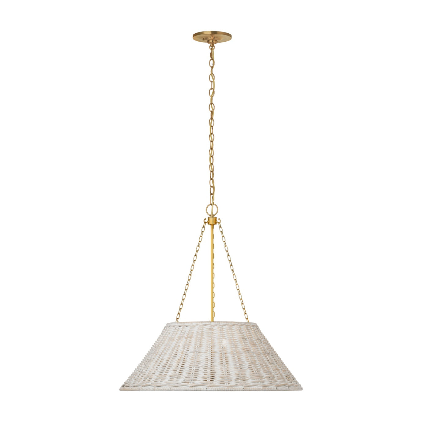Corinne 24" Woven Hanging Shade Visual Comfort Soft Brass Natural Wicker