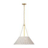 Corinne 24" Woven Hanging Shade Visual Comfort Soft Brass Natural Wicker