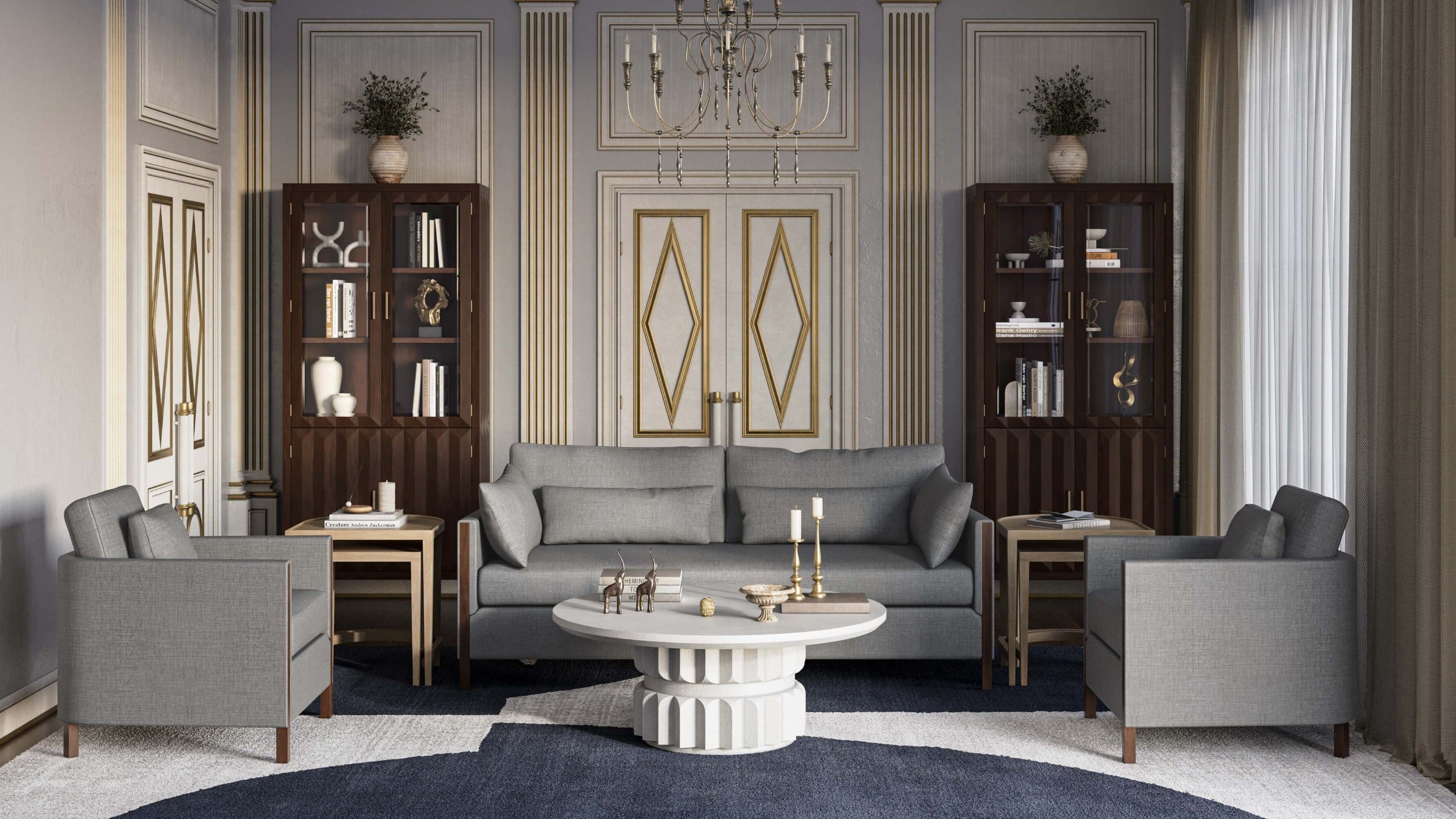 Normandy Nesting Tables Set of 2 FURNITURE - side table Bramble