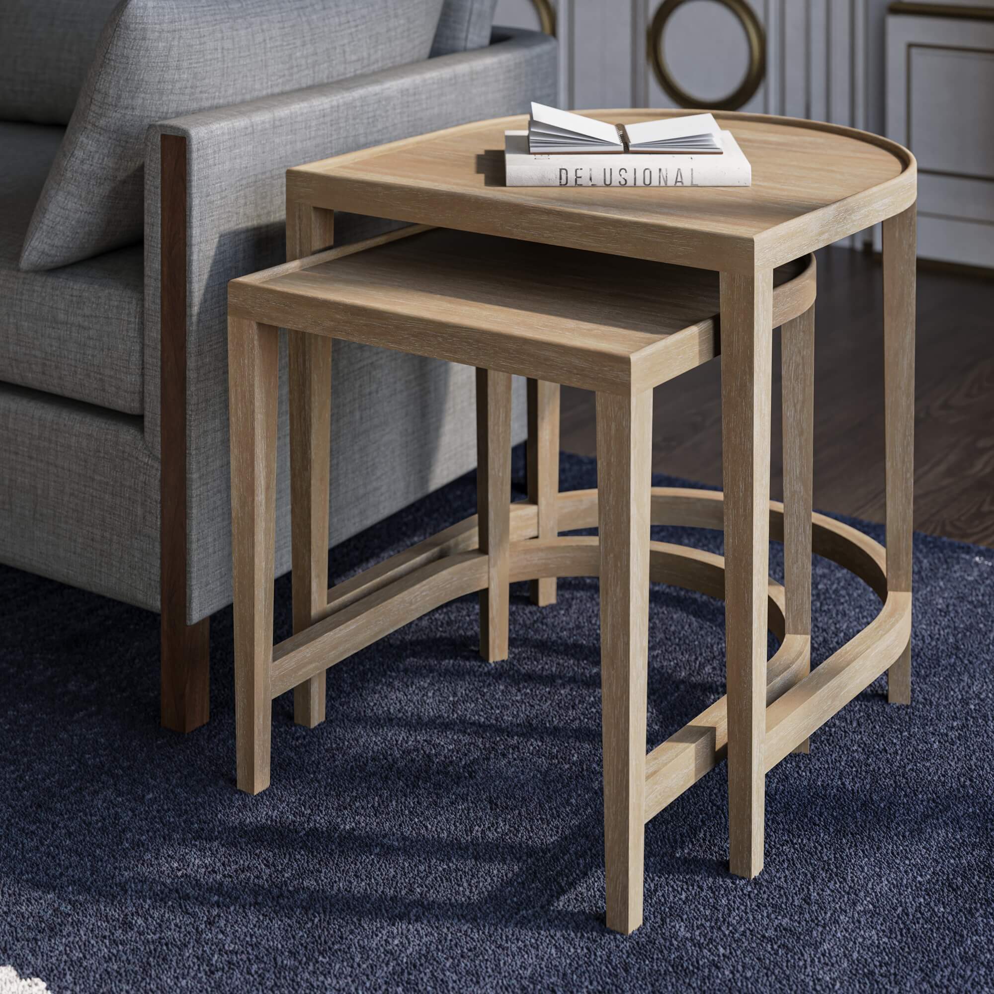 Normandy Nesting Tables Set of 2 FURNITURE - side table Bramble