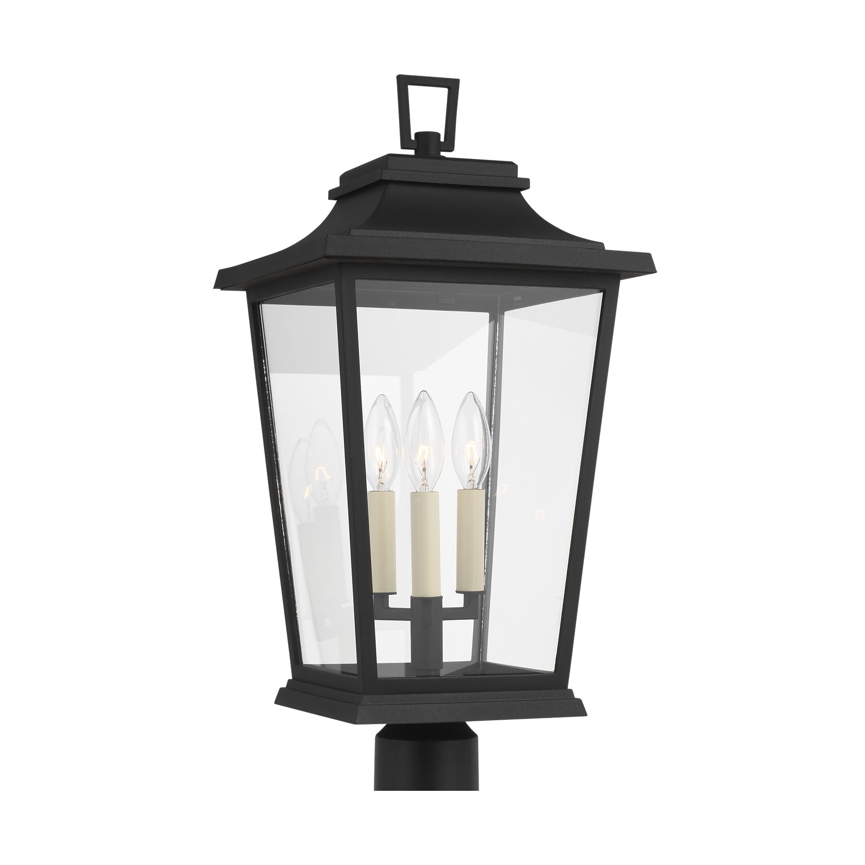 Warren Post Lantern LIGHTING - outdoor fixture Visual Comfort - Studio Textured Black