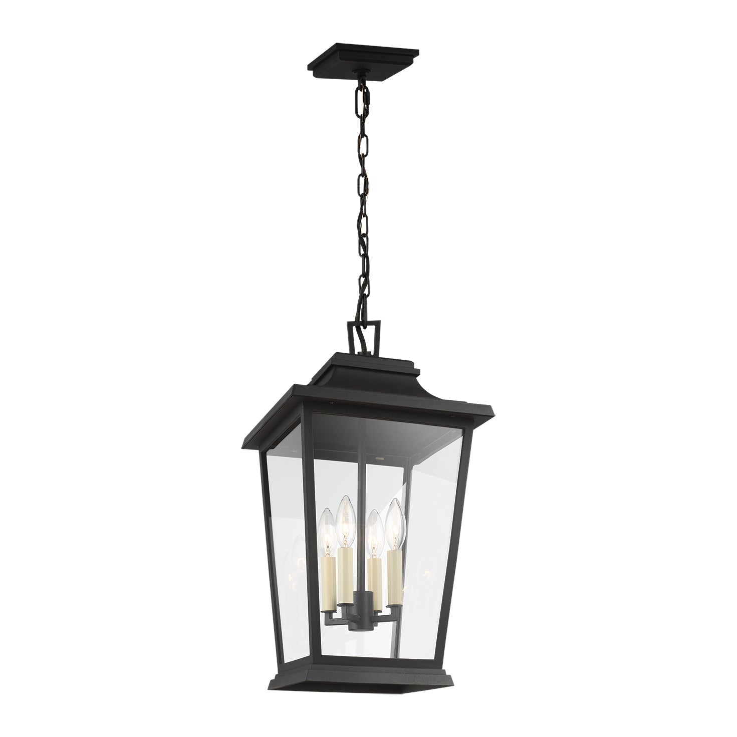 Warren Hanging Lantern LIGHTING - outdoor fixture Visual Comfort - Studio Textured Black