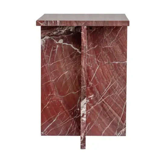 Blane Accent Table, Rosso Levanto Marble
