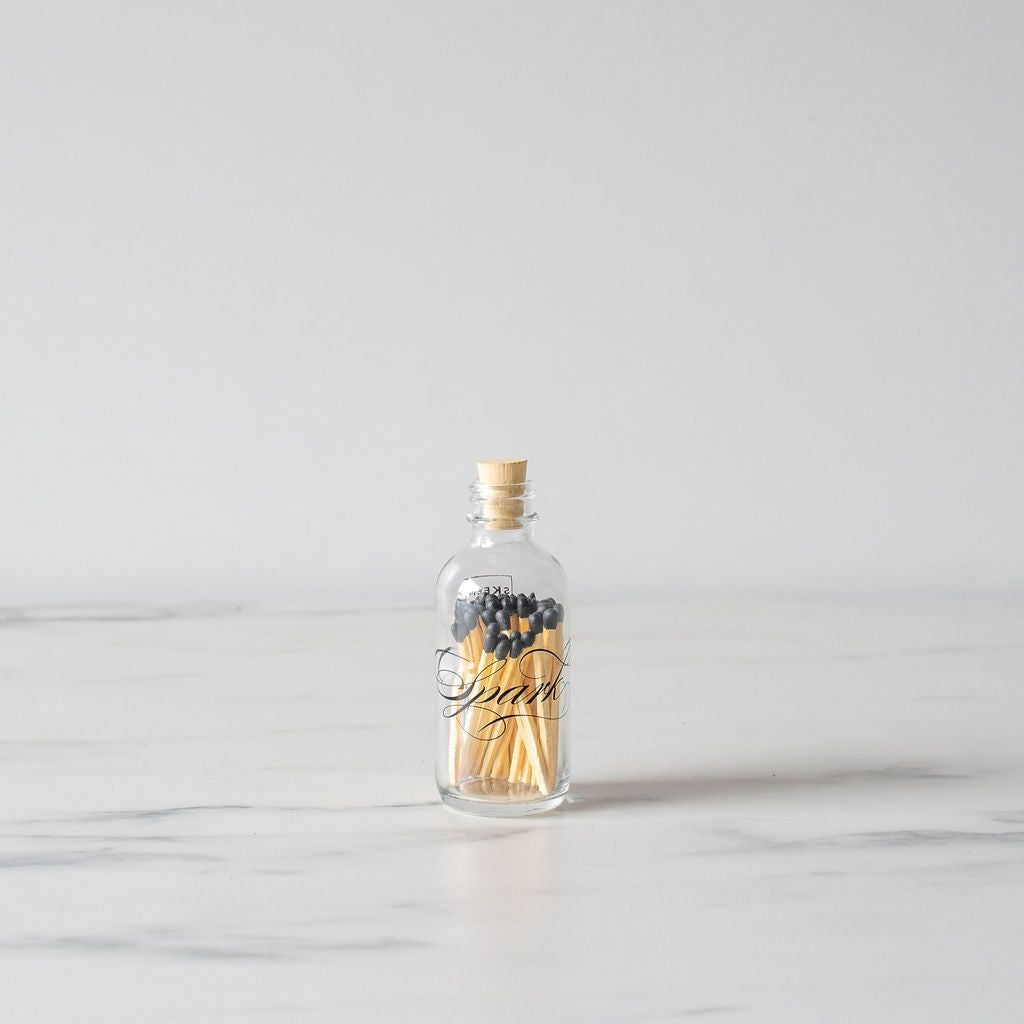 Mini Apothecary Match Bottle - Black Tip - Rug & Weave