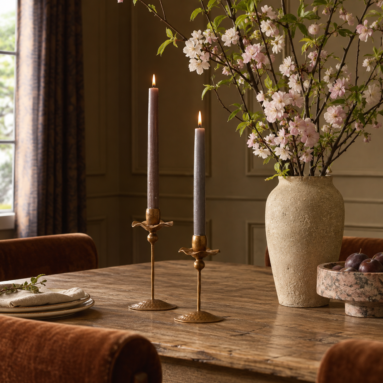 Carved Iron Tulip Candle Holder - rug and weave