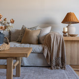 Amber Lewis x Loloi Aveline Natural/Blue Pillow Cover