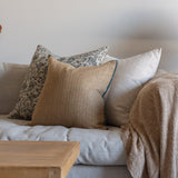 Amber Lewis x Loloi Aveline Natural/Blue Pillow Cover