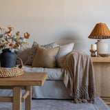 Amber Lewis x Loloi Aveline Natural/Blue Pillow Cover