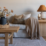 Amber Lewis x Loloi Aveline Natural/Rust Pillow Cover