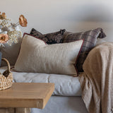 Amber Lewis x Loloi Aveline Ivory/Wine Pillow