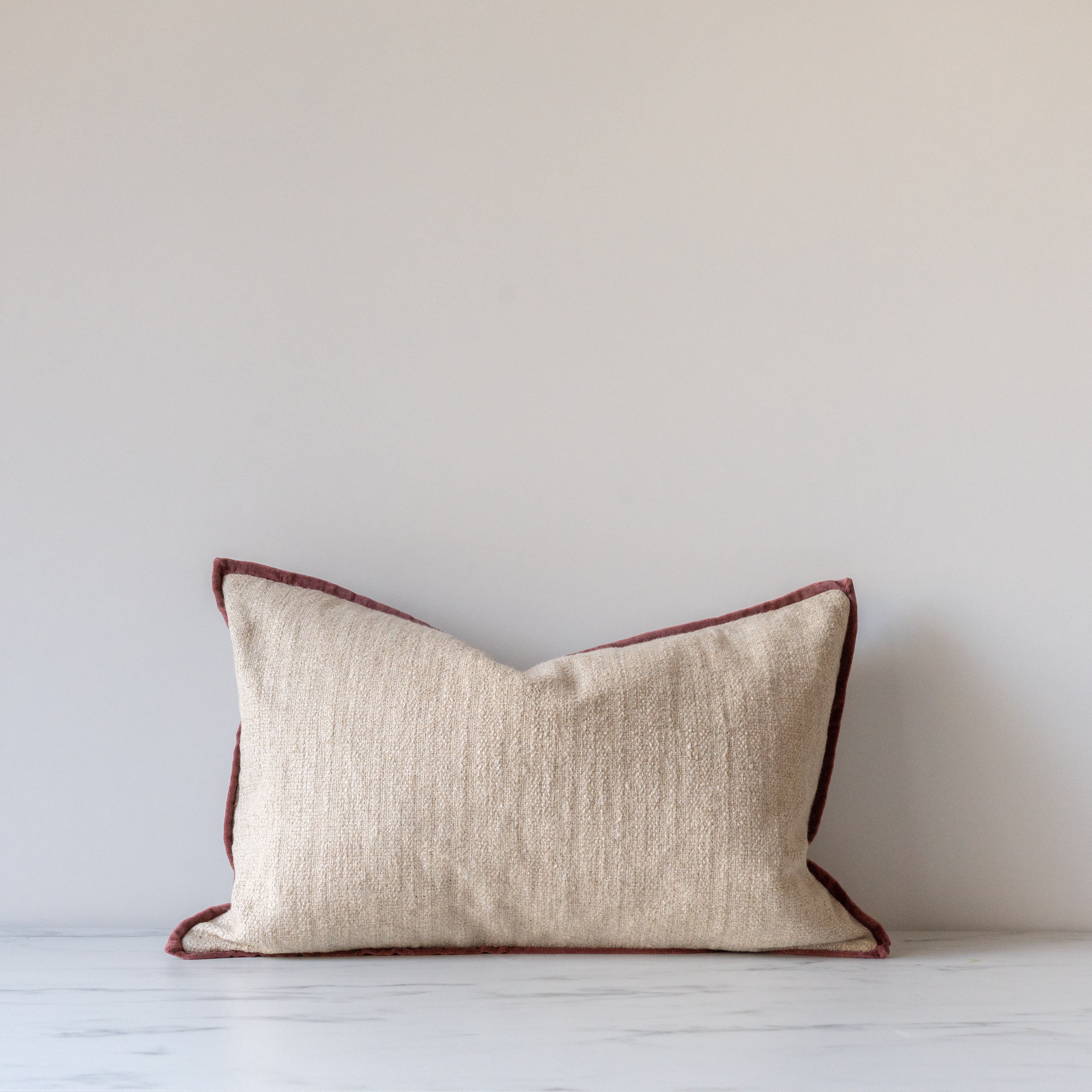 IN-STORE Amber Lewis x Loloi Aveline Ivory/Wine Pillow 1 - PILLOWS - essentials - neutral Loloi