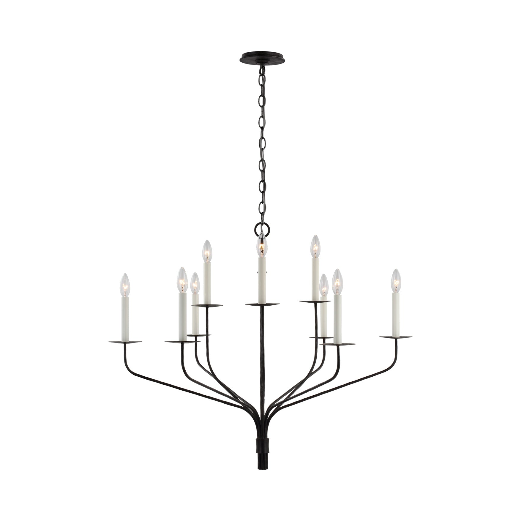 Belfair Large Two-Tier Chandelier LIGHTING - chandelier Visual Comfort Aged Iron