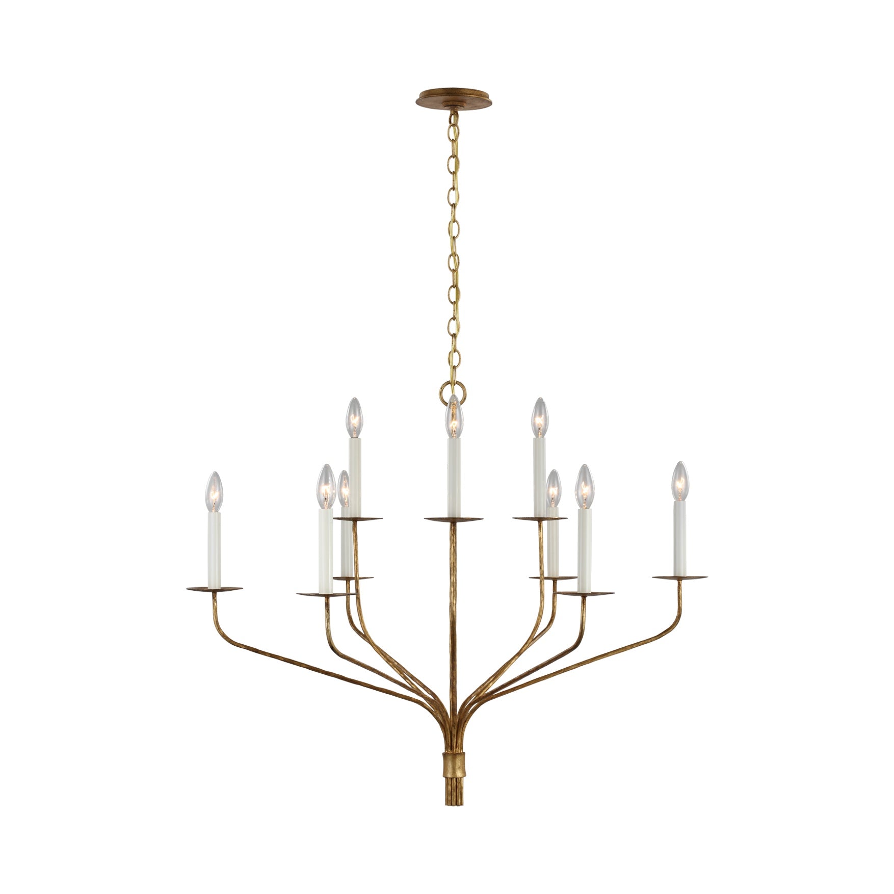 Belfair Large Two-Tier Chandelier LIGHTING - chandelier Visual Comfort Gilded Iron