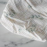 Floral Pattern Muslin Crib Sheet - Rug & Weave