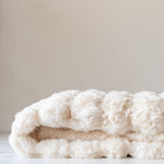 Ivory Faux Fur Throw Blanket- Rug & Weave