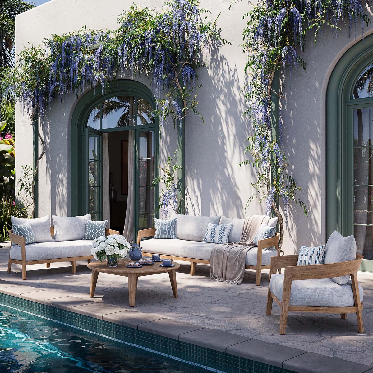 Ralyn Outdoor Teak Single Seater Furniture - outdoor chairs Bramble