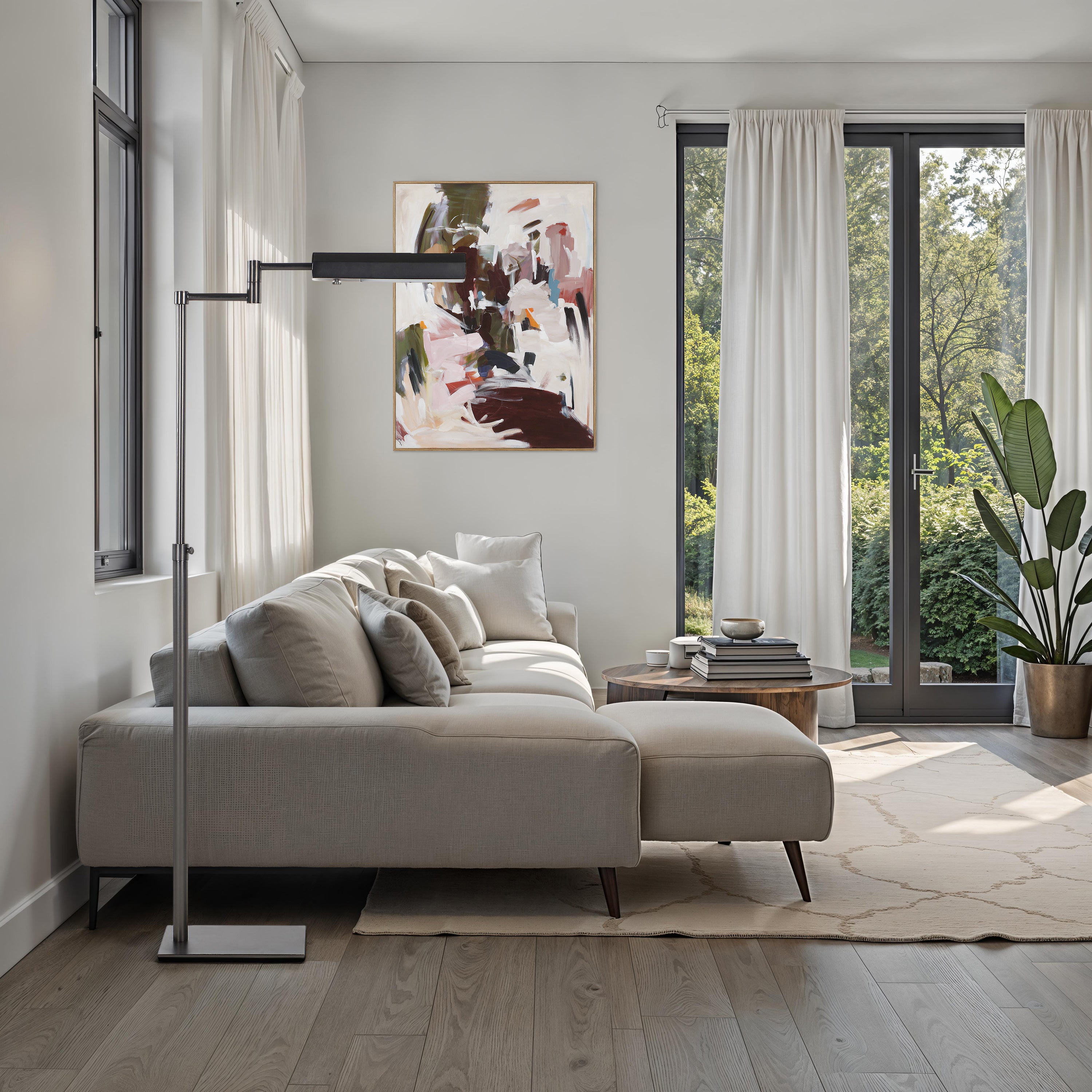 Theva 45.25-60" ADJ Height Floor Lamp LIGHTING - floor lamp Renwil