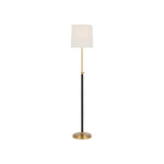 Bryant Wrapped Floor Lamp LIGHTING - floor lamp Visual Comfort - Signature Hand-Rubbed Antique Brass and Chocolate Leather