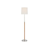 Bryant Wrapped Floor Lamp LIGHTING - floor lamp Visual Comfort - Signature Polished Nickel and Natural Leather