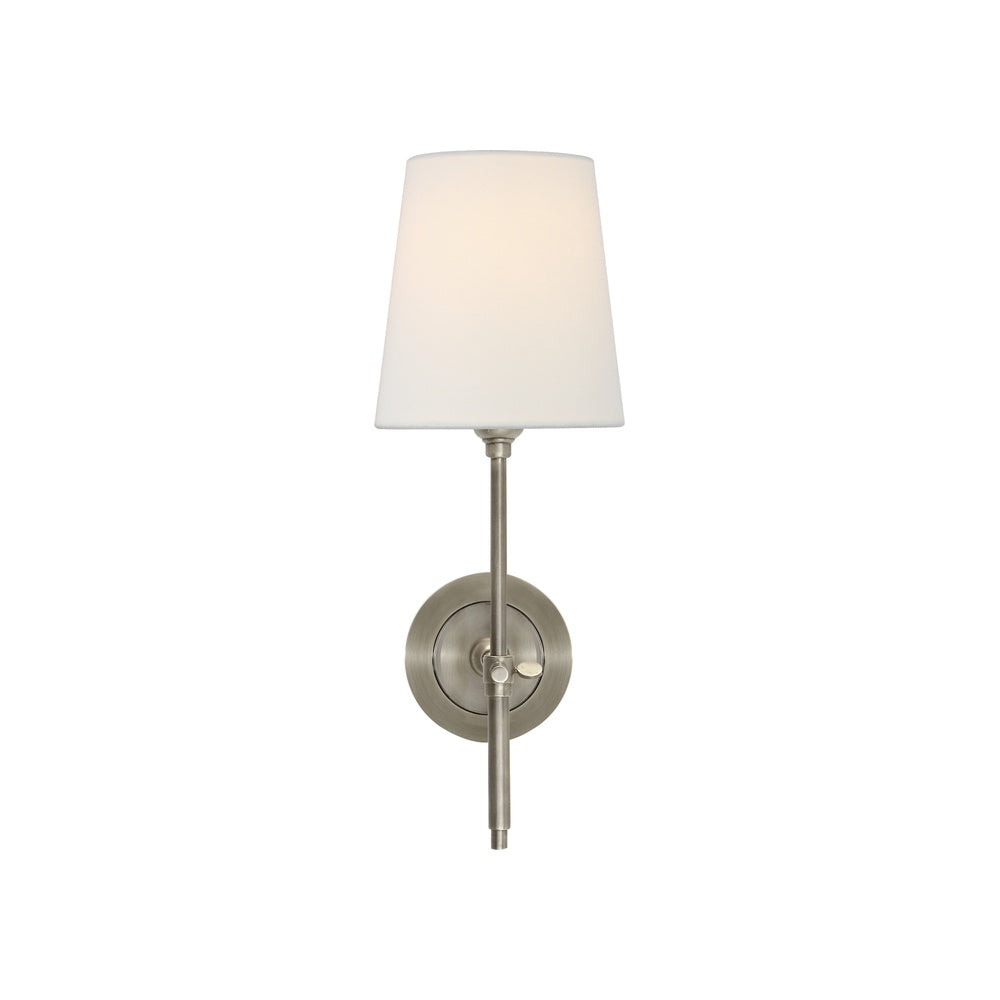 Bryant Sconce LIGHTING - sconce Visual Comfort - Signature Antique Nickel 4" x 5.5" x 6" Linen