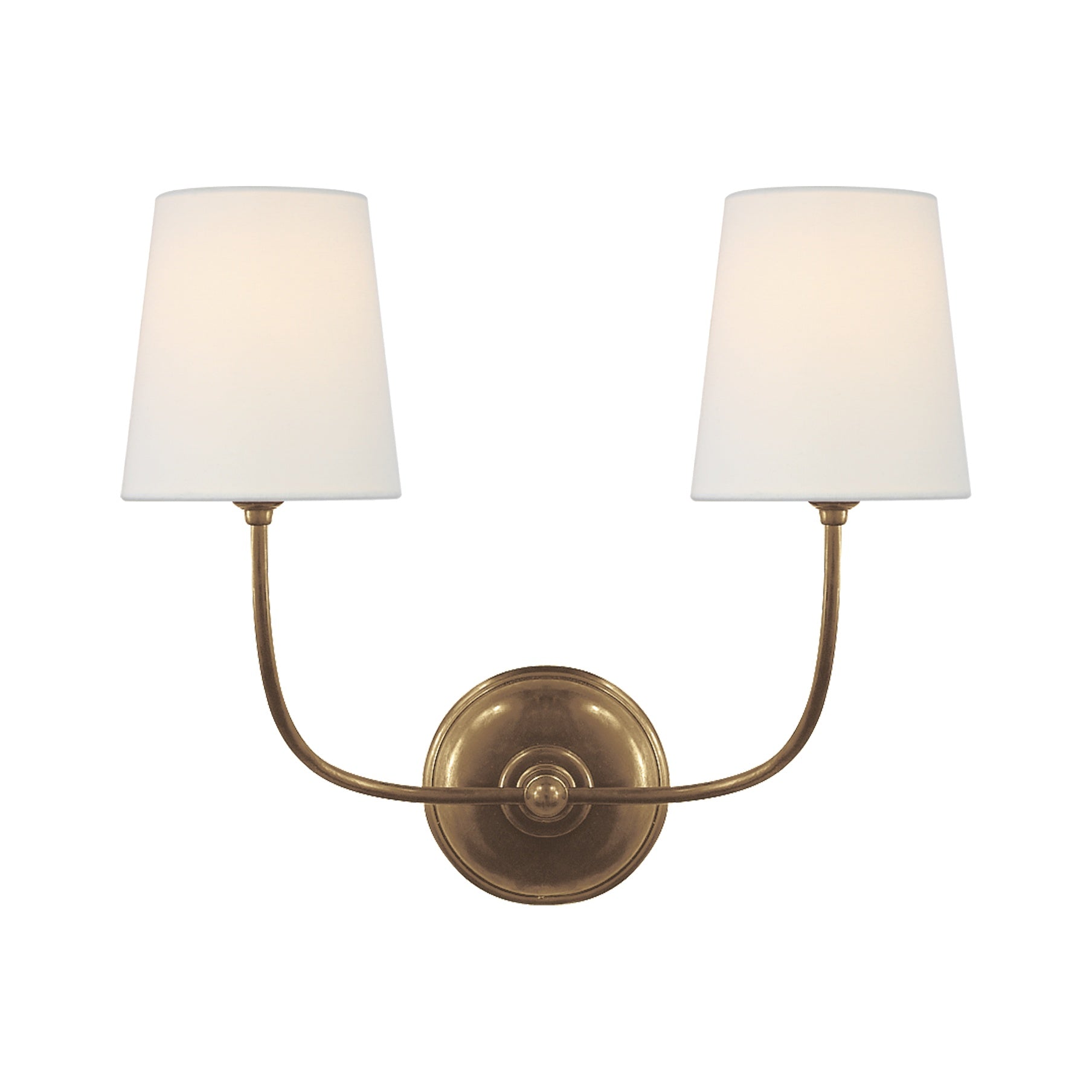 Vendome Double Sconce LIGHTING - sconce Visual Comfort - Signature Hand-Rubbed Antique Brass
