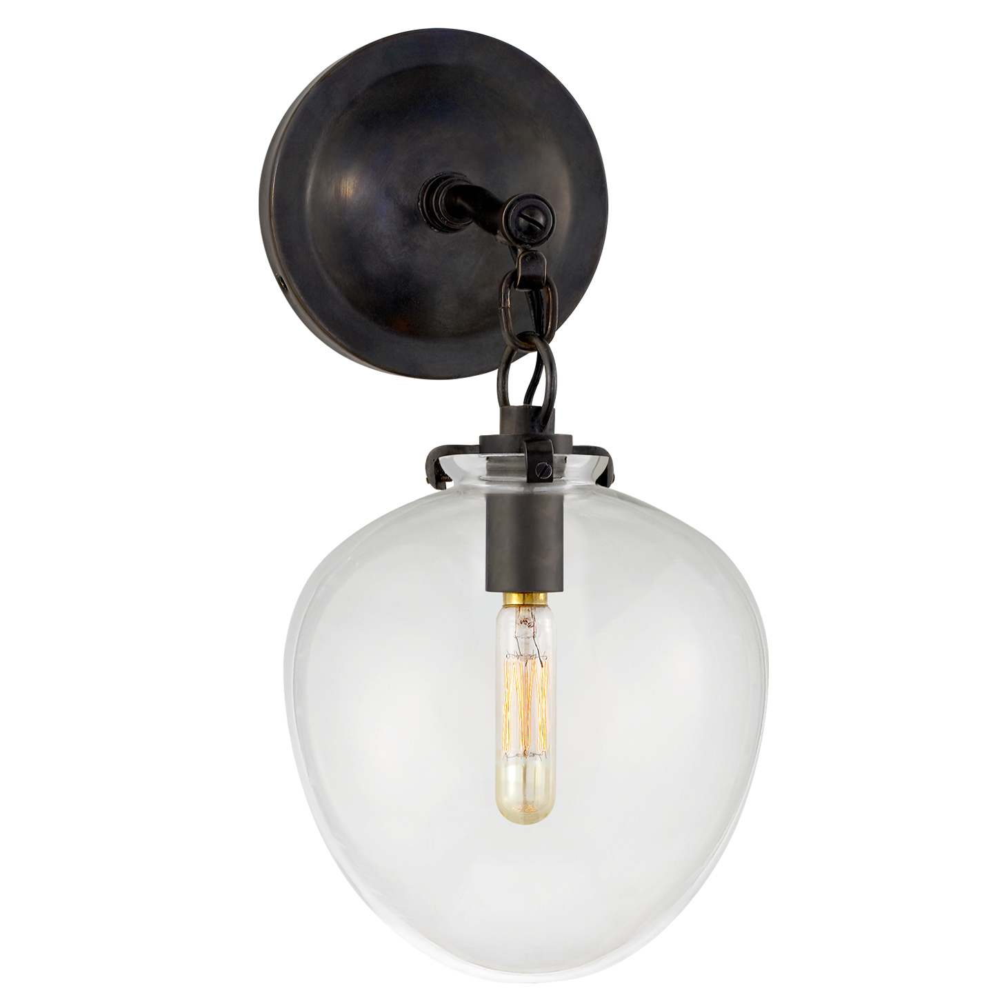 Katie Small Acorn Sconce LIGHTING - sconce Visual Comfort - Signature Bronze Seeded Glass