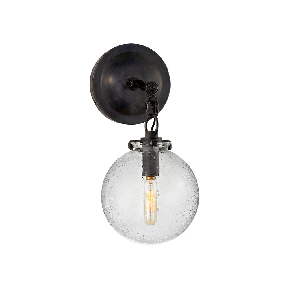 Katie Small Globe Sconce LIGHTING - sconce Visual Comfort Bronze Seeded Glass