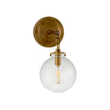 Katie Small Globe Sconce LIGHTING - sconce Visual Comfort Hand-Rubbed Antique Brass Clear Glass