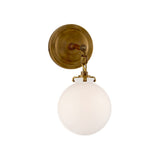 Katie Small Globe Sconce LIGHTING - sconce Visual Comfort Hand-Rubbed Antique Brass White Glass