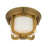 Milton Short Flush Mount LIGHTING - flush mount Visual Comfort - Signature Hand-Rubbed Antique Brass