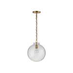 Katie Globe Pendant LIGHTING - pendant Visual Comfort - Signature Hand-Rubbed Antique Brass Seeded Glass