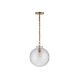 Katie Globe Pendant LIGHTING - pendant Visual Comfort - Signature Hand-Rubbed Antique Brass Seeded Glass