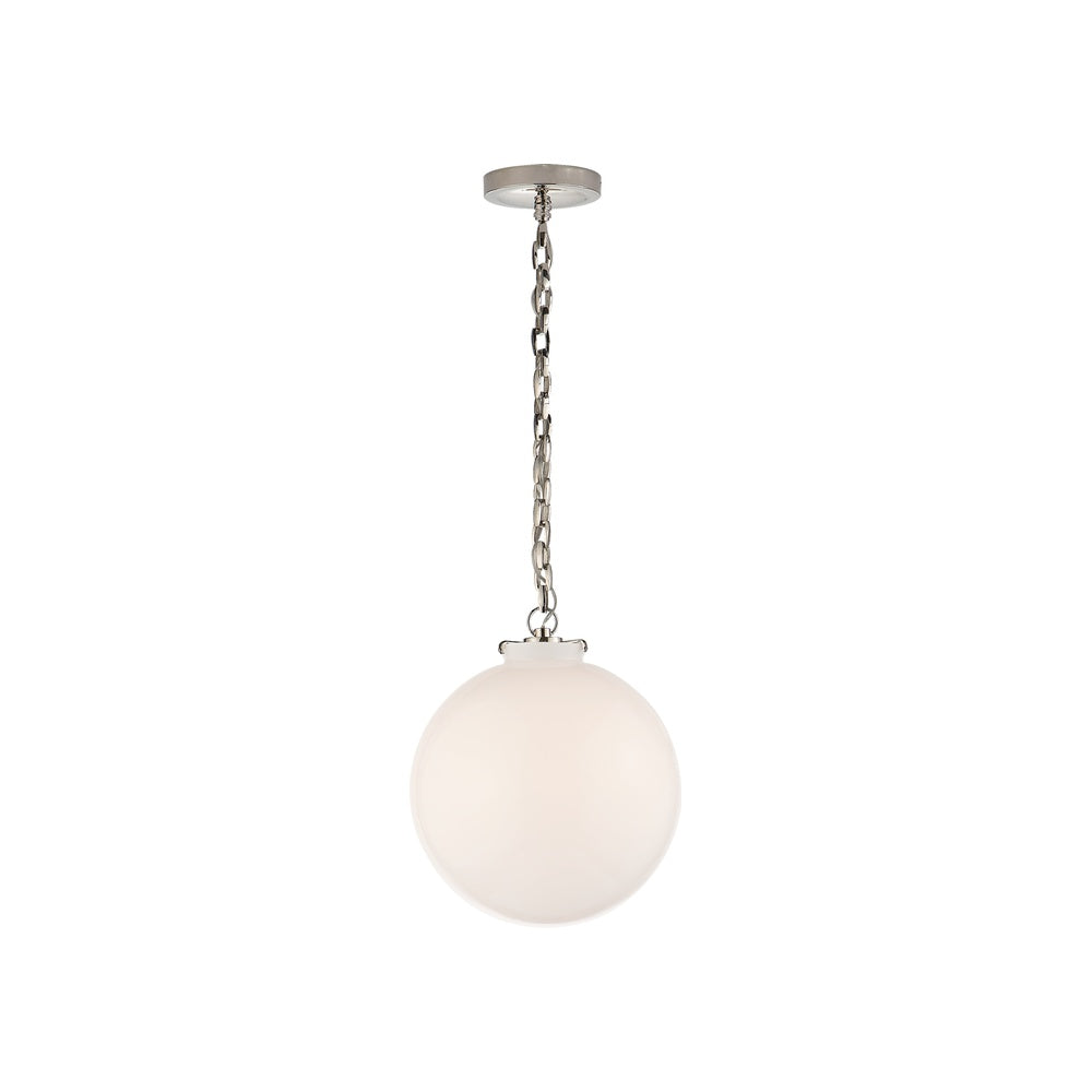 Katie Globe Pendant LIGHTING - pendant Visual Comfort - Signature Polished Nickel White Glass